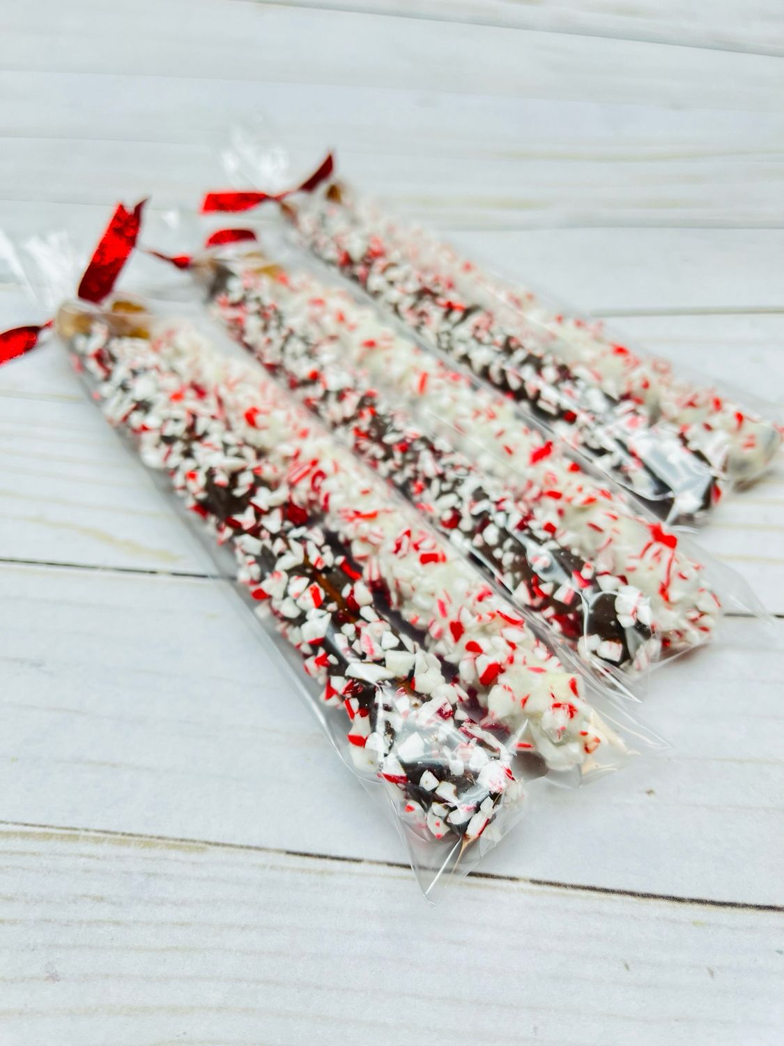 Crushed Peppermint Pretzel Rods - Set of 3