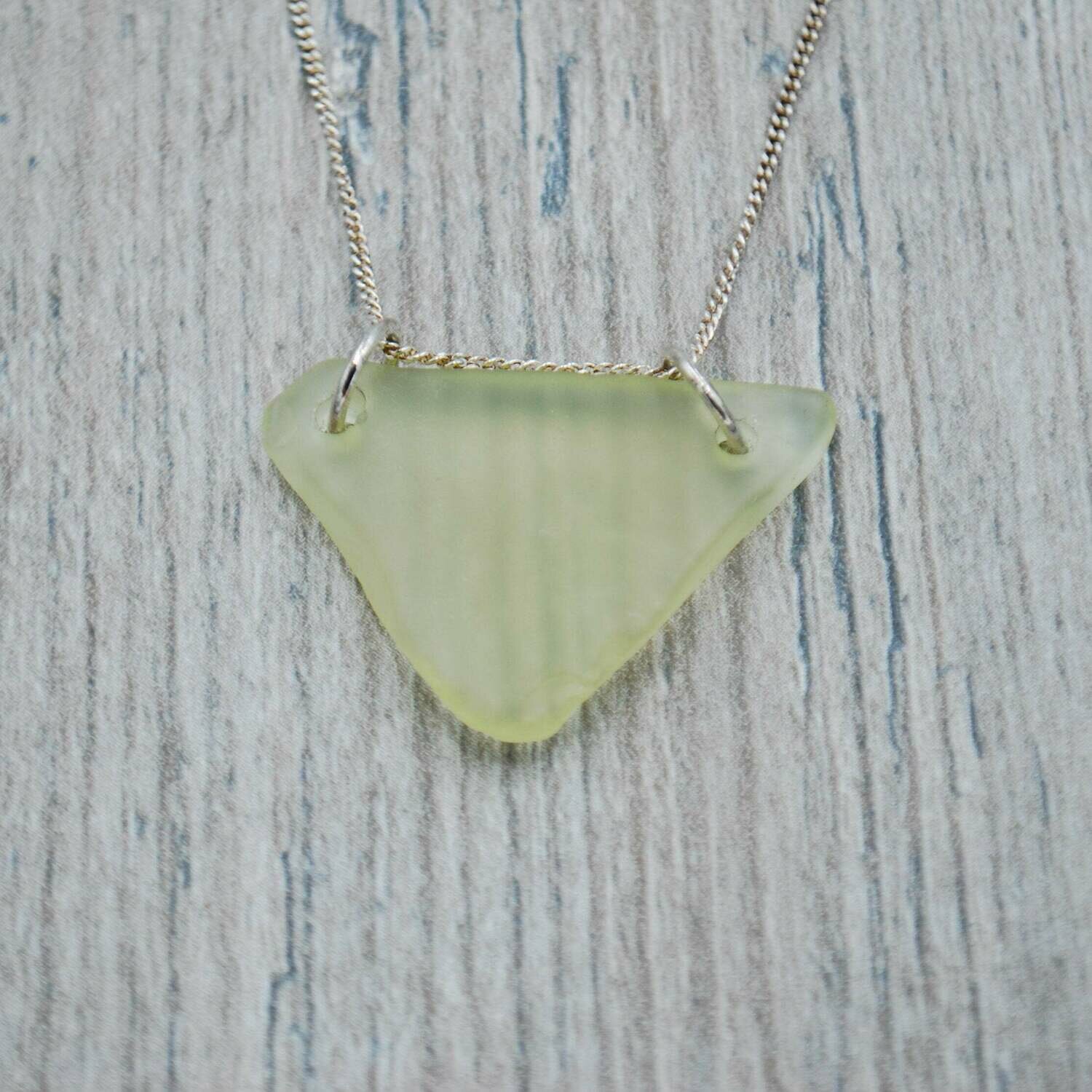 Yellow Triangle Maine Sea Glass Necklace
