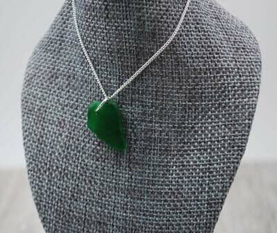 Dark Green Maine Sea Glass Necklace