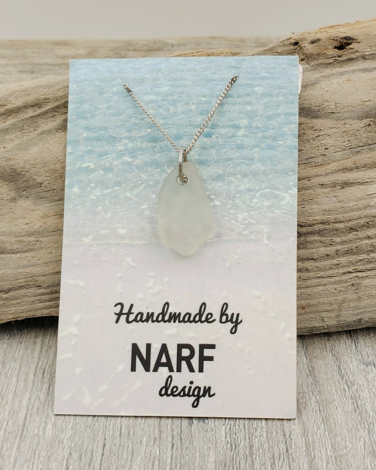 White Maine Sea Glass Necklace