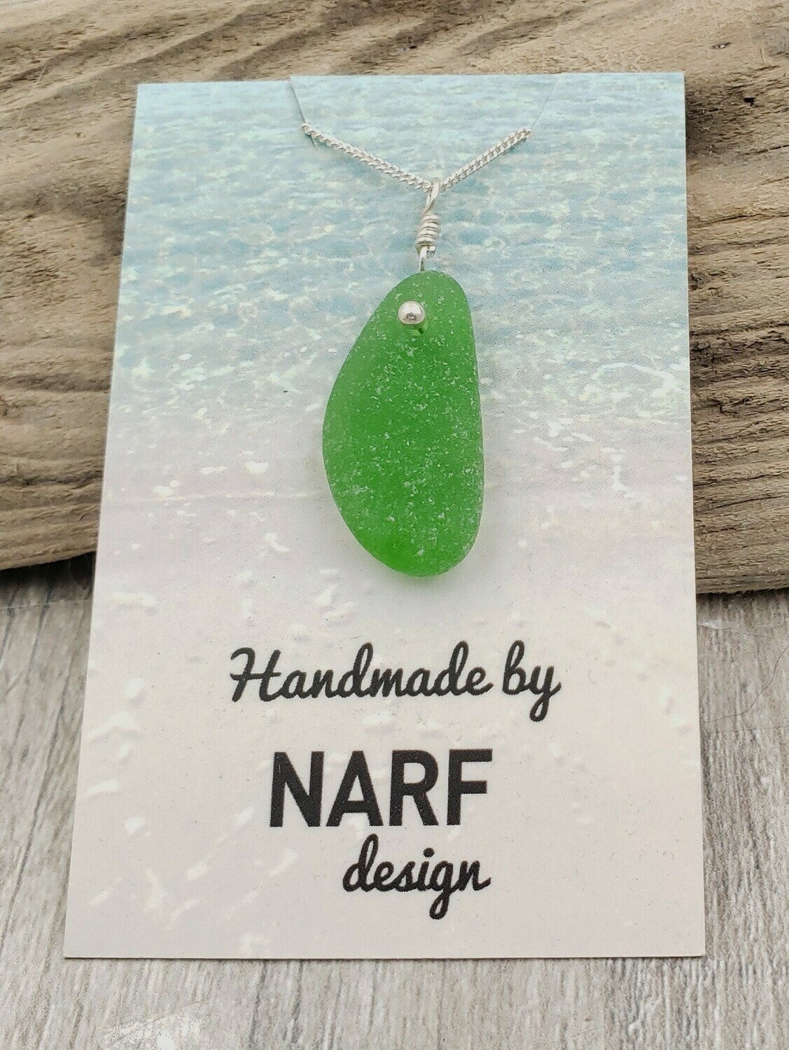 Kelly Green Lake Erie Beach Glass Necklace