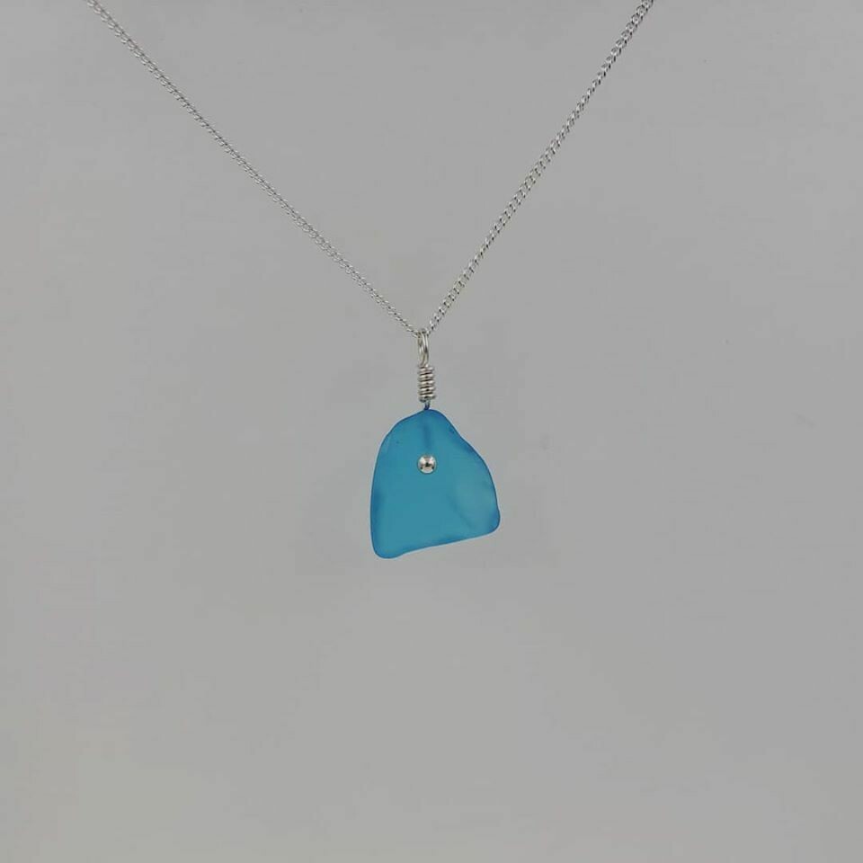 Light Blue Maine Sea Glass Necklace