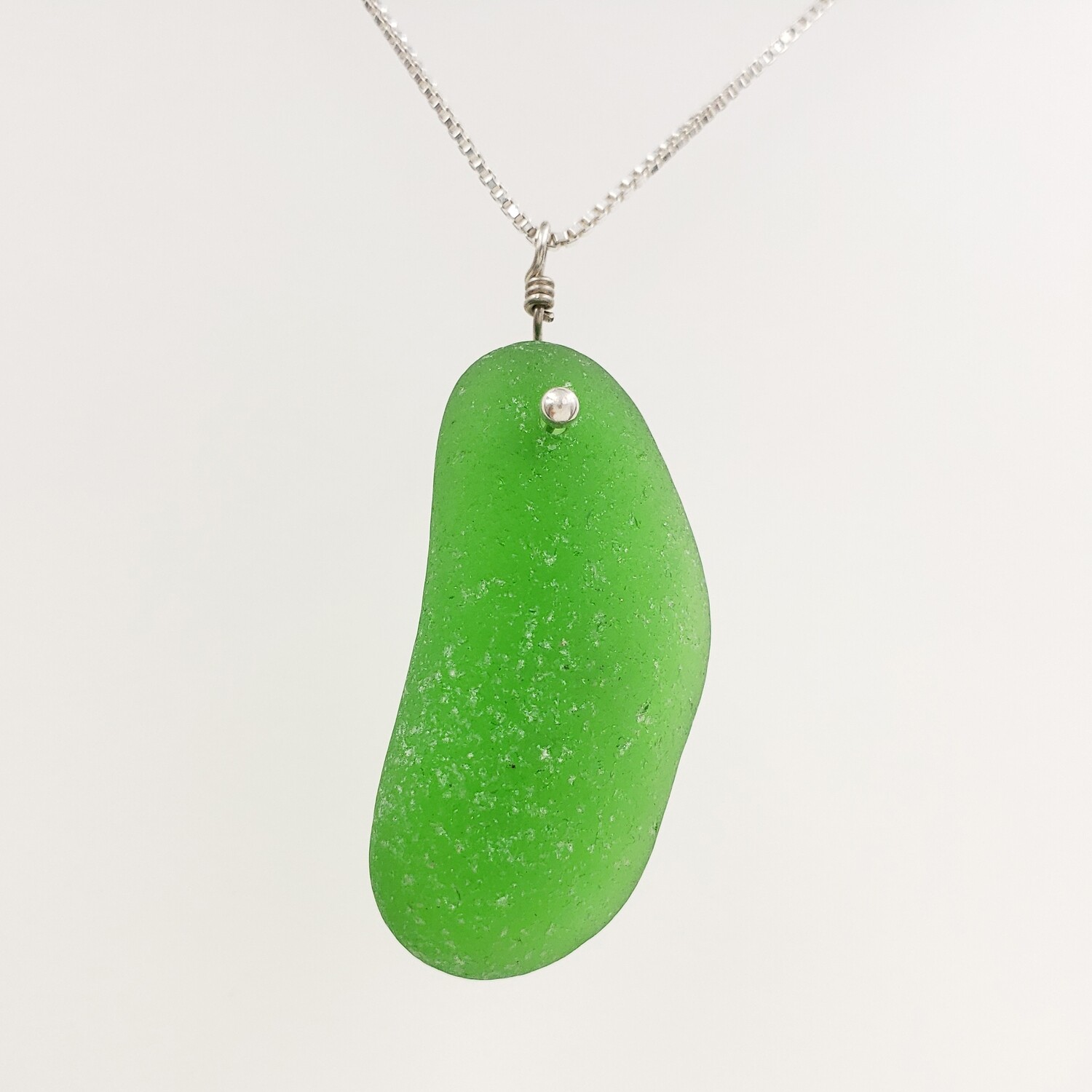 Green Lake Erie Beach Glass Pickle Necklace