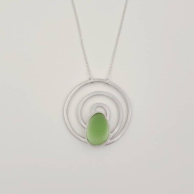 UV Reactive Vaseline Beach Glass Spiral Necklace UV Reactive Vaseline Beach Glass Spiral Necklace