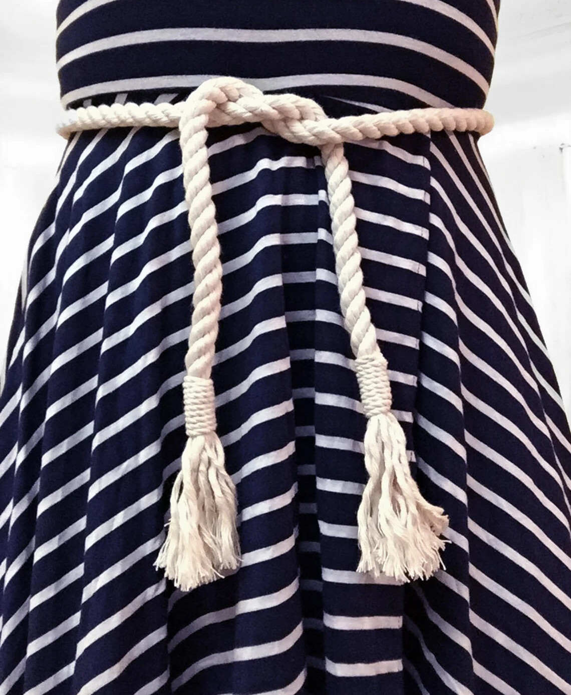 Nautical Rope Belt with Whipping Knot Ends - 1/2" Diameter