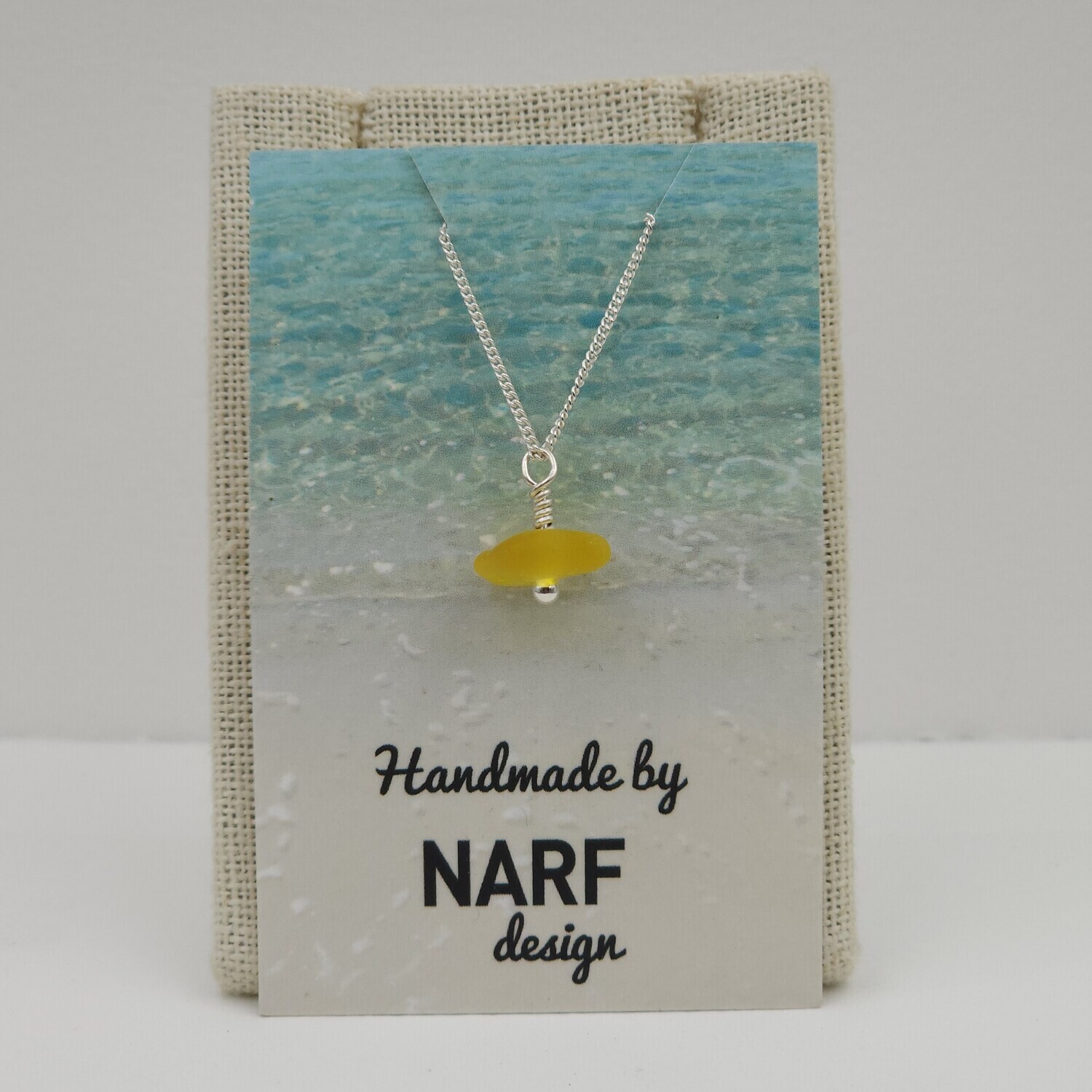 Yellow Lake Erie Beach Glass Necklace
