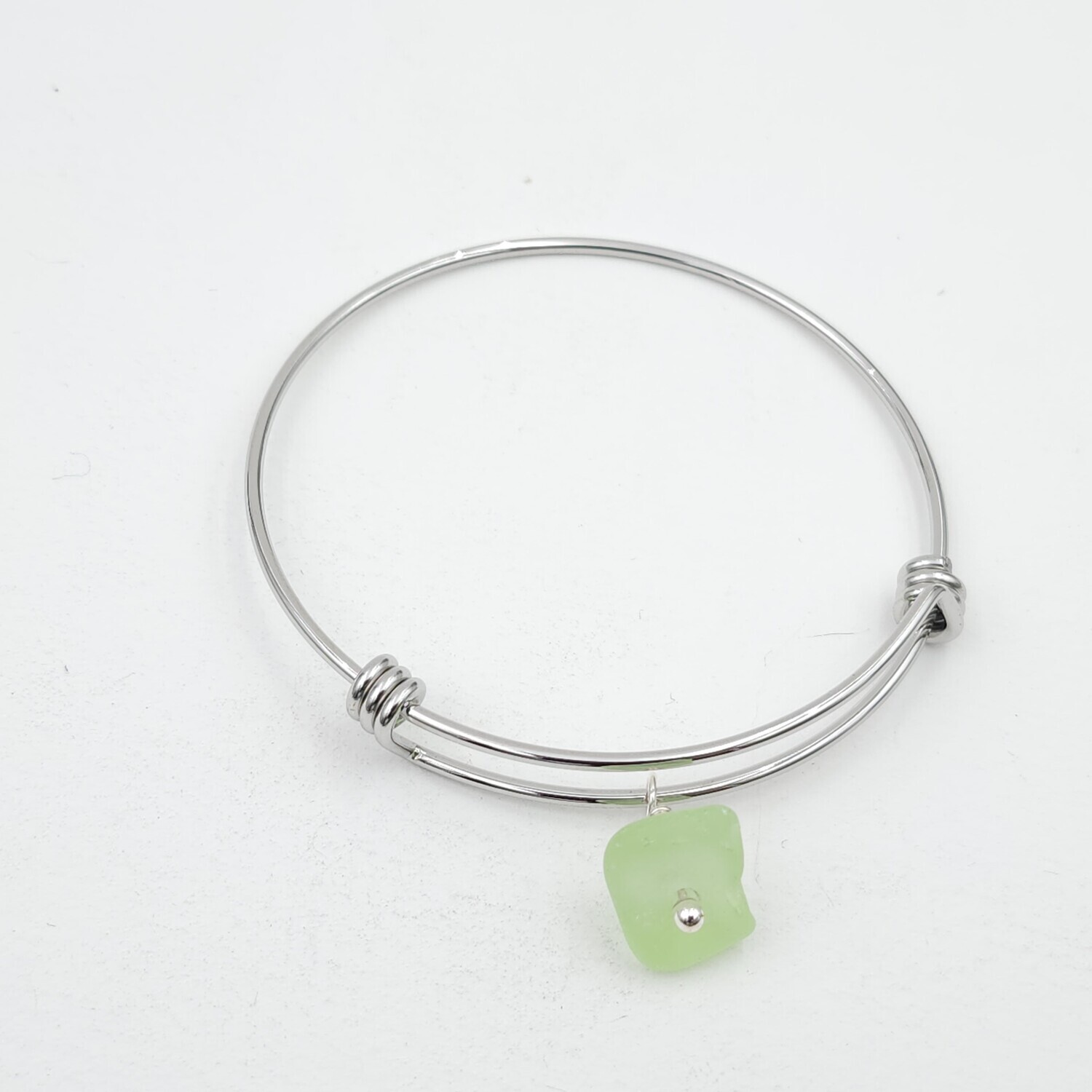 Bangle Bracelet with Lake Erie Beach Glass