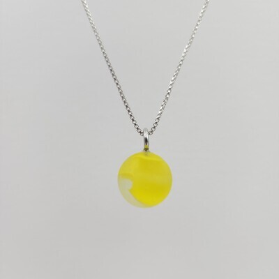 Yellow Maine Sea Glass Marble Necklace