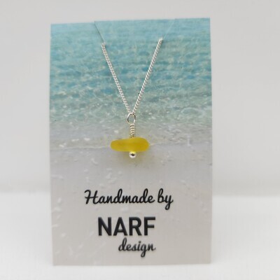 Yellow Lake Erie Beach Glass Necklace
