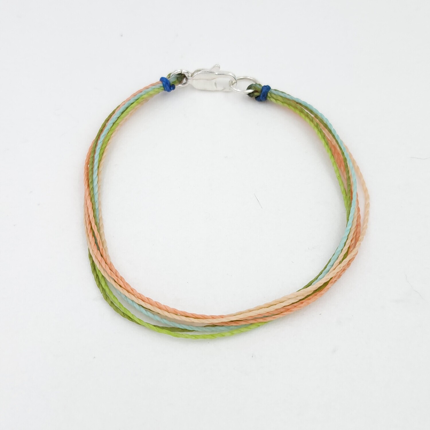Green/Orange Waxed Cord Bracelet