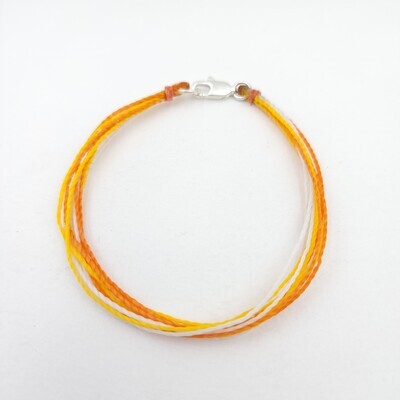 Candy Corn Colored Waxed Cord Bracelet