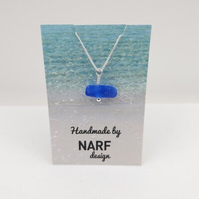 Blue Lake Erie Beach Glass Necklace