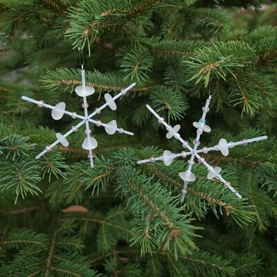 White Lake Erie Beach Glass Snowflake Ornament
