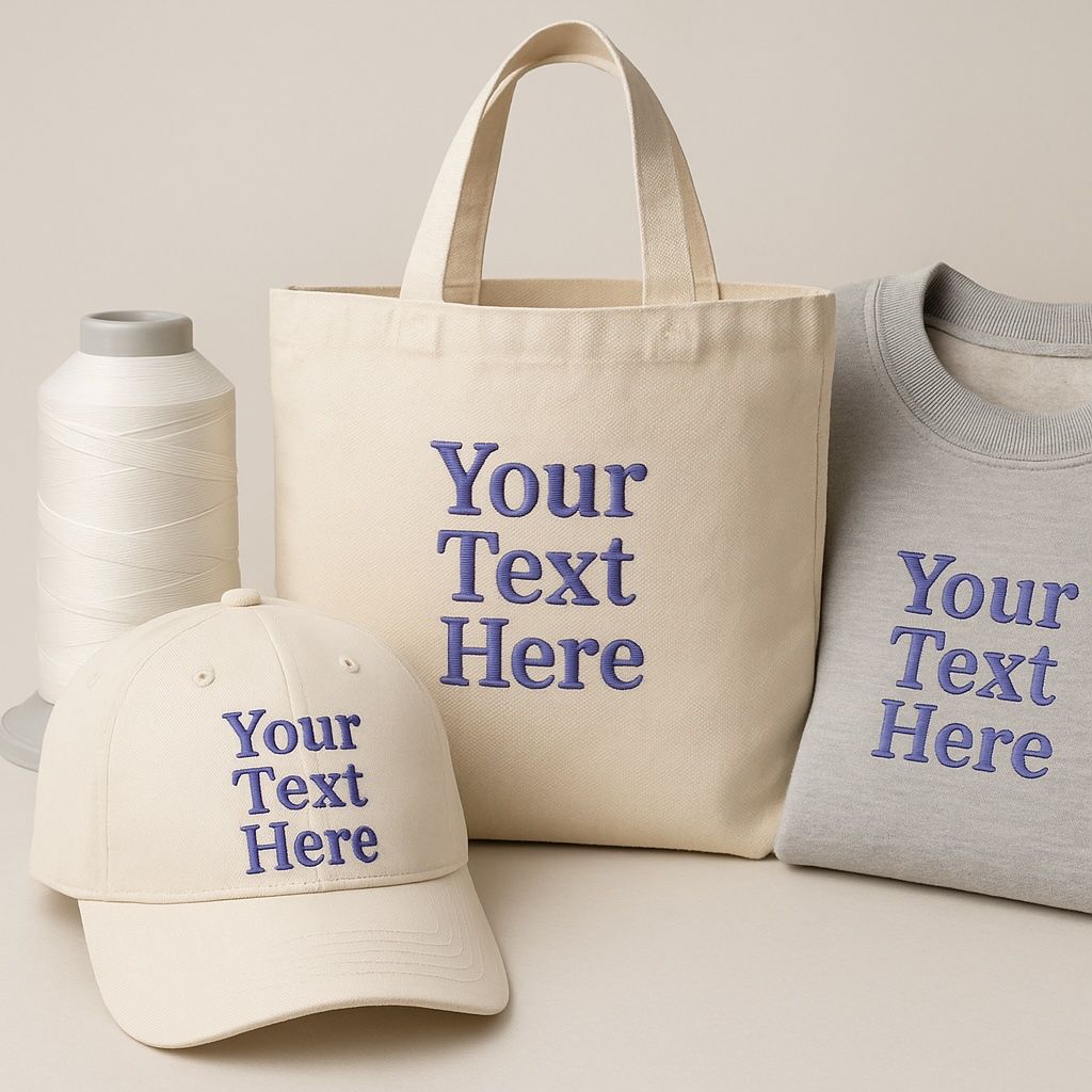 Urban Nest custom embroidery thread cones in soft pastel colors