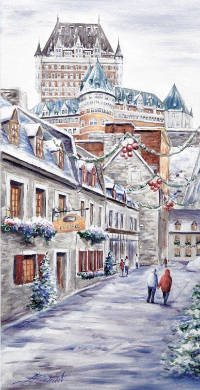 Rue sous le Fort, Le Vieux-Québec en hiver
 Giclée sur toile/Giclée on canvas