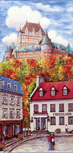 Le Funiculaire Giclée sur toile/ Giclee on canvas 8x16 Pouces