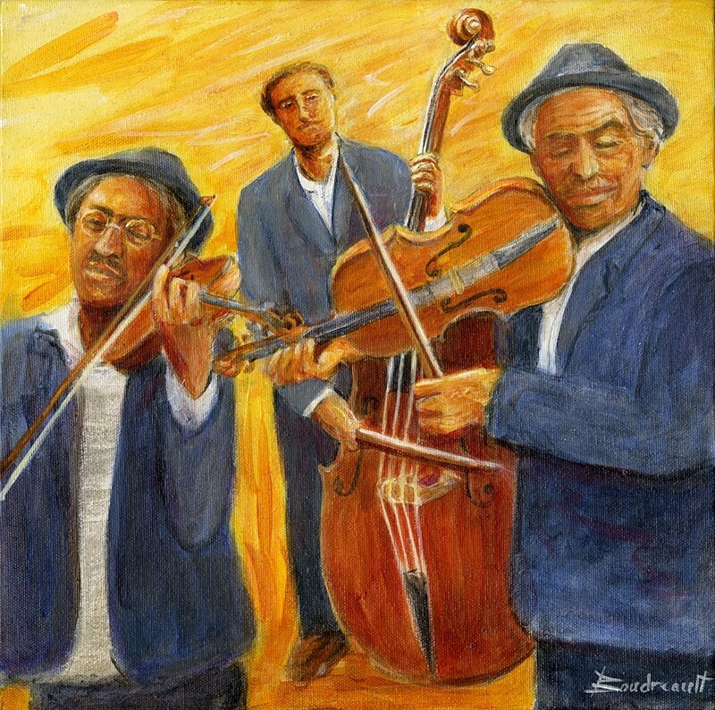 Musique du monde, Giclée sur toile, Giclee on canvas  Format10x10 pouces/Inches