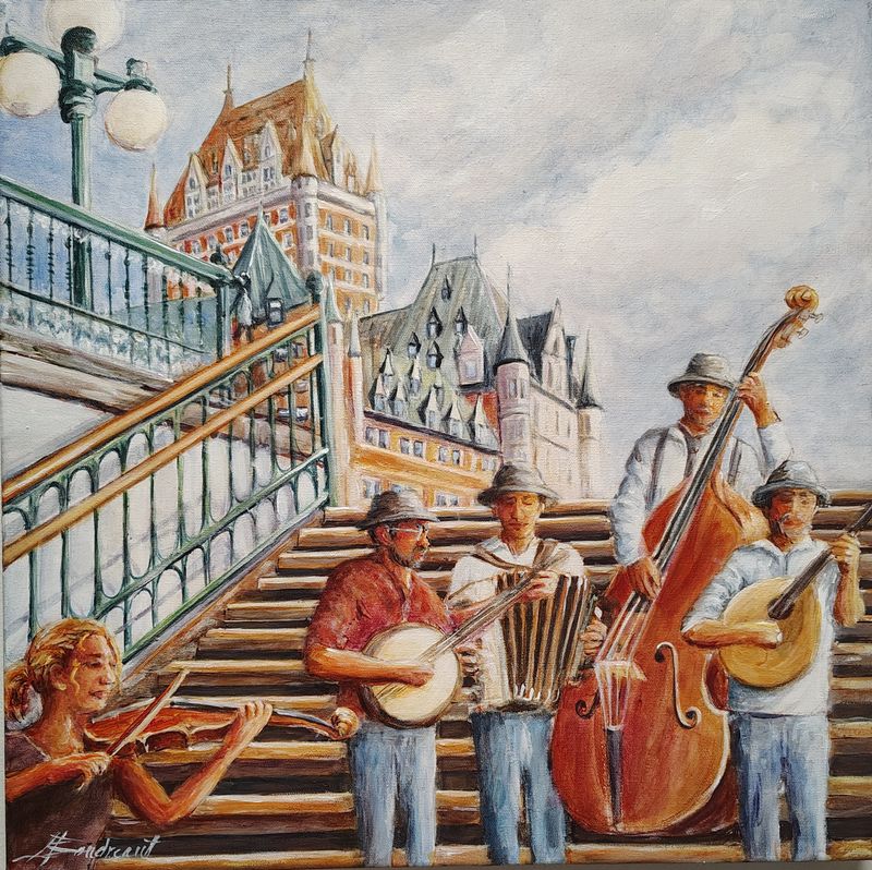 Musique a Québec, oeuvre originale 18x18