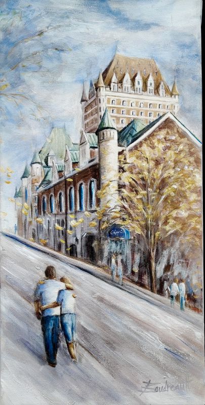 Le chemin St-Louis a Québec Giclée sur toile 8x16