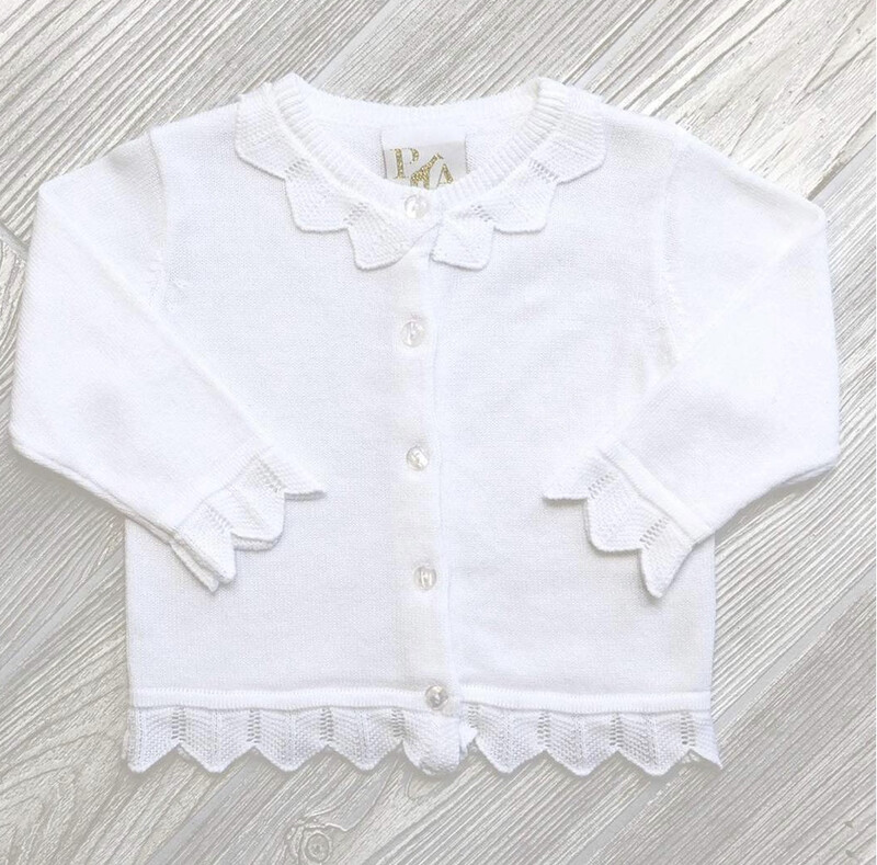 Pointelle Trimmed Cardigan - Girls 
