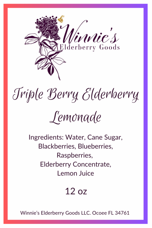 Triple Berry Elderberry Lemonade 12oz 4 Pack