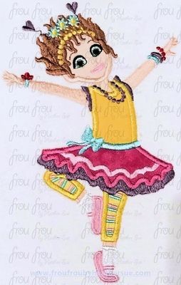 Fancy Nan Full Body Ballerina Princess Machine Applique Embroidery Design, Multiple sizes including 4