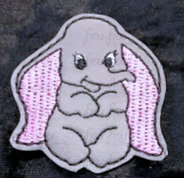 Clippie Flying Elphant Baby Sitting Machine Embroidery In The Hoop Project 1.5, 2, 3, and 4 inch