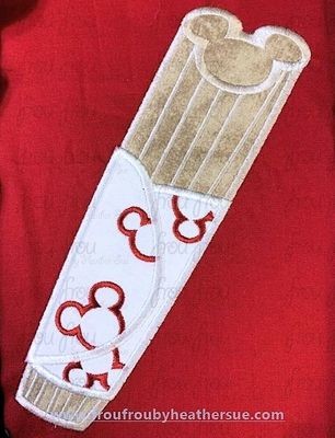 Churro with Mister Mouse Head Machine Applique and Filled Embroidery Design, Multiple sizes including 1"-16"