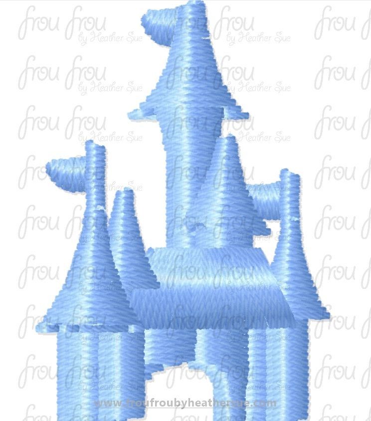 Castle Tiny Machine Embroidery Design Multiple Sizes 1"-2"
