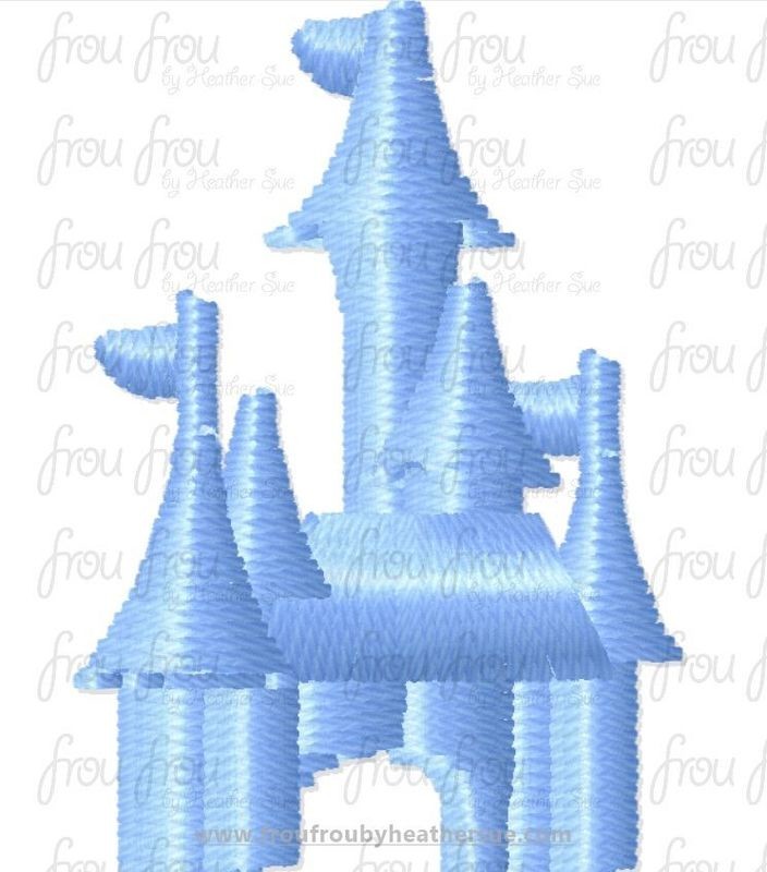 Castle Tiny Machine Embroidery Design Multiple Sizes 1&quot;-2&quot;