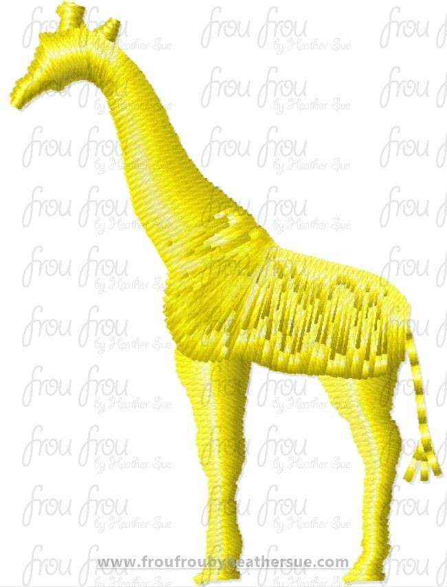 Giraffe Tiny Machine Embroidery Design Multiple Sizes 1/2&quot;-2&quot;