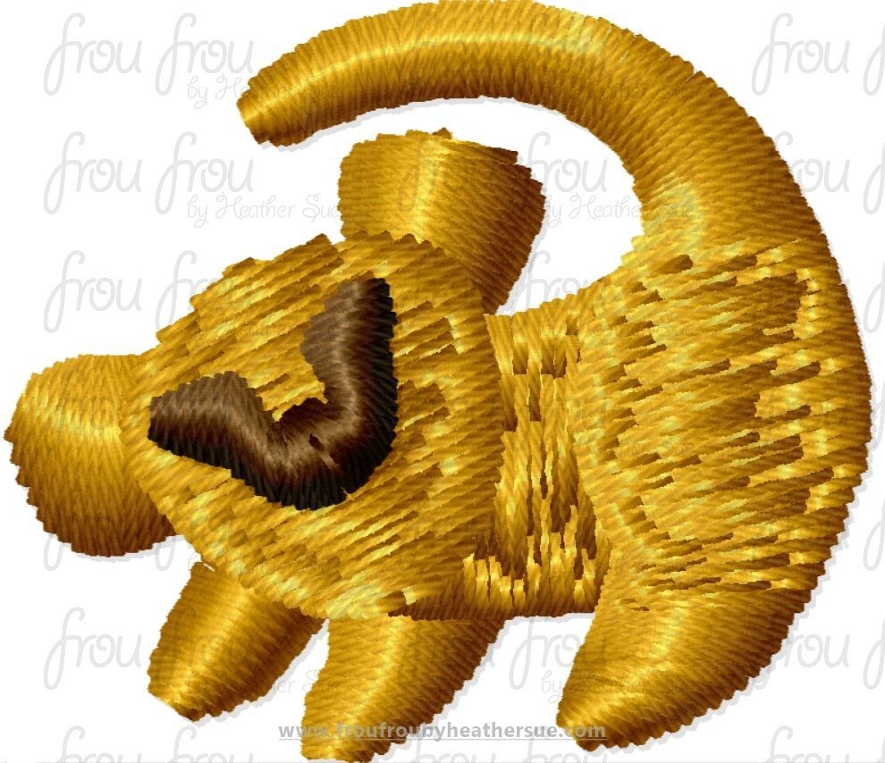 Lion Symbol Tiny Machine Embroidery Design Multiple Sizes 1/2"-2"