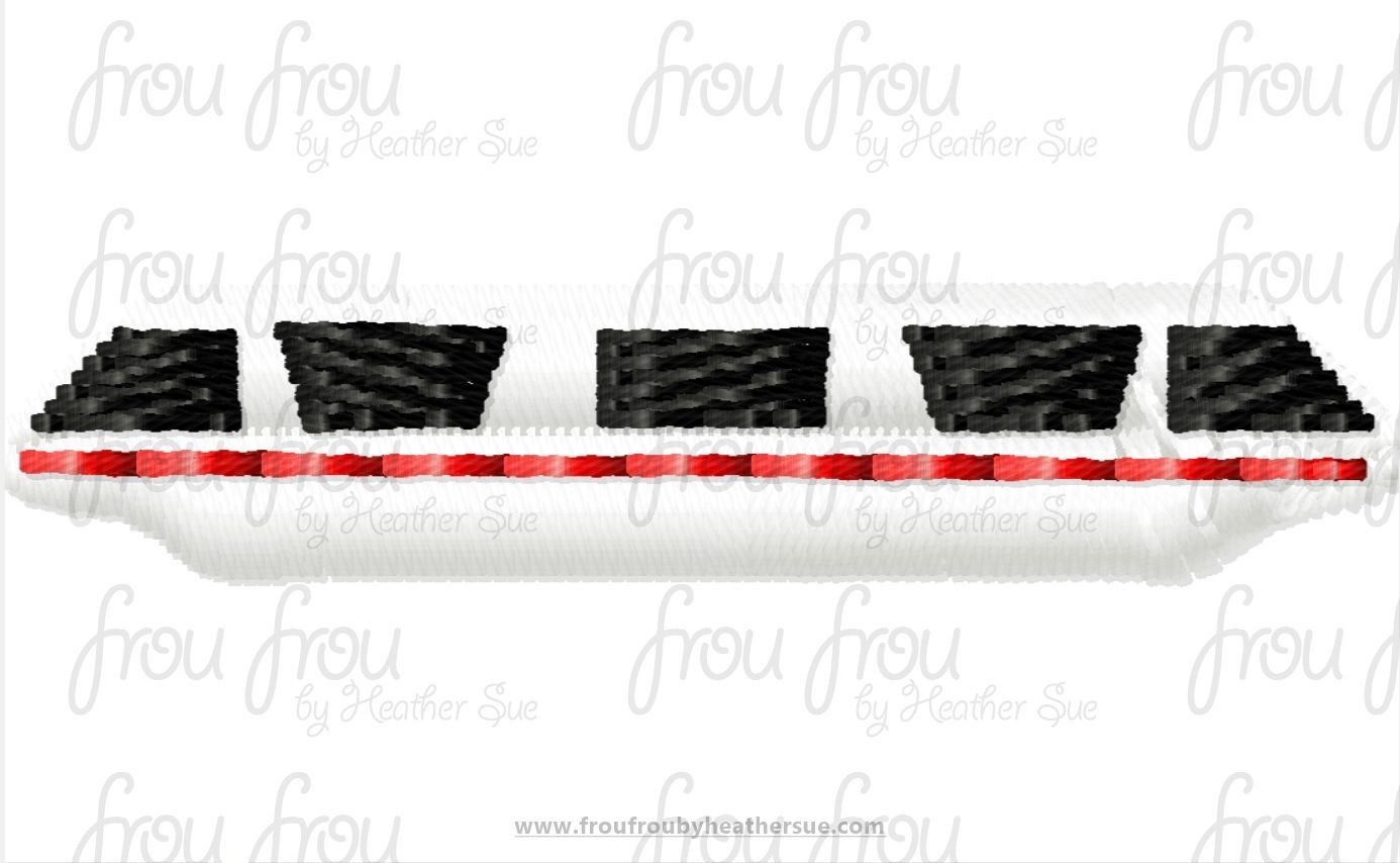 Monorail Tiny Machine Embroidery Design Multiple Sizes 1&quot;-2&quot;