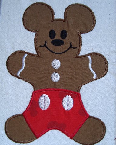 Gingerbread Man Mister Mouse machine applique embroidery design, Multiple Sizes including 4 inch