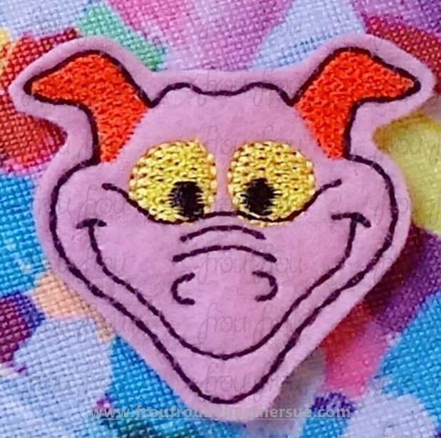 Imagination Dragon Head Clippie Ecpot Machine Embroidery In The Hoop Project 1.5, 2, 3 and 4 inch
