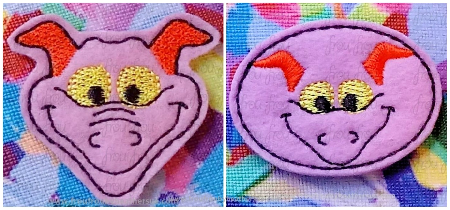 Clippie Imagination Dragon Ecpot TWO Design SET Machine Embroidery In The Hoop Project 1.5, 2, and 3 inch