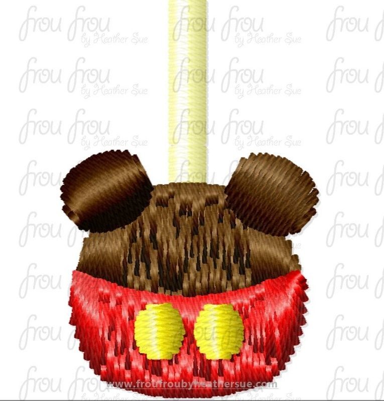 Caramel Apple Mister Mouse Tiny Machine Embroidery Design Multiple Sizes 1/2"-2"