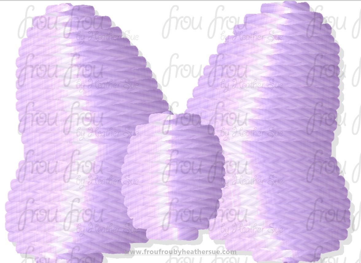 Hair Bow Tiny Machine Embroidery Design Multiple Sizes 1/4&quot;-2&quot;