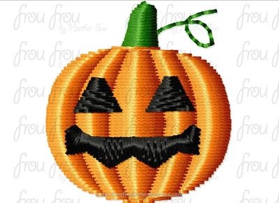 Jack O Lantern Pumpkin Tiny Machine Embroidery Design Multiple Sizes 1/2"-2"