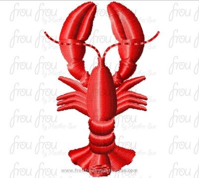 Lobster Tiny Machine Embroidery Design Multiple Sizes 1/2"-2"