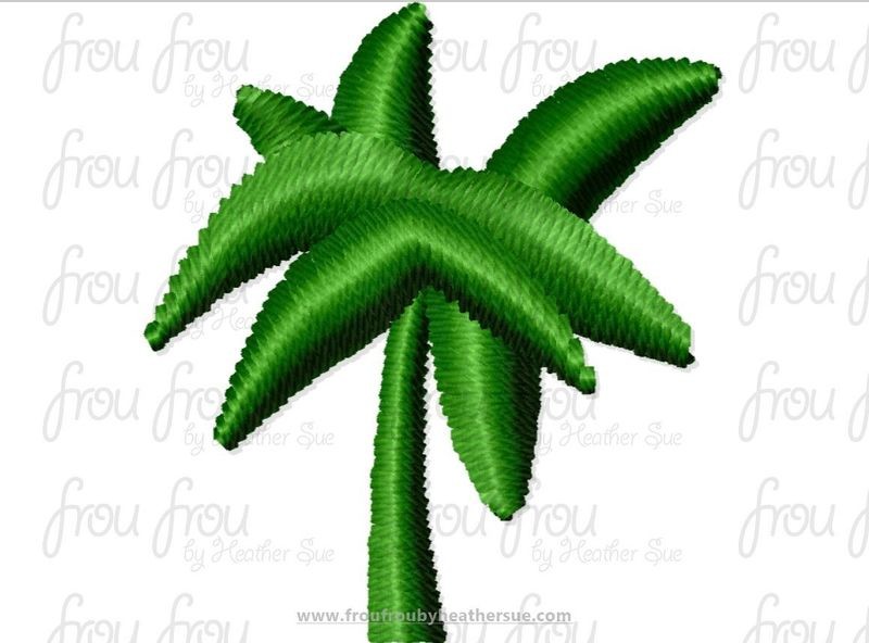 Palm Tree Tiny Machine Embroidery Design Multiple Sizes 1/2&quot;-2&quot;