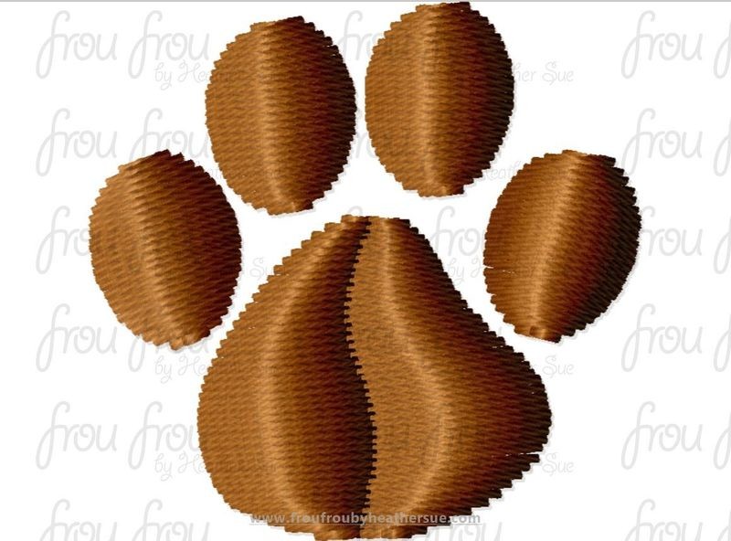 Paw Print Tiny Machine Embroidery Design Multiple Sizes 1/4"-2"