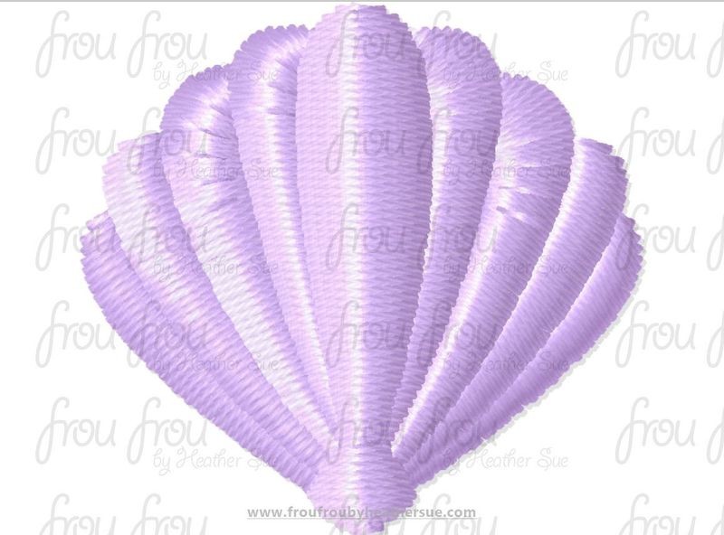 Shell Tiny Machine Embroidery Design Multiple Sizes 1/2"-2"