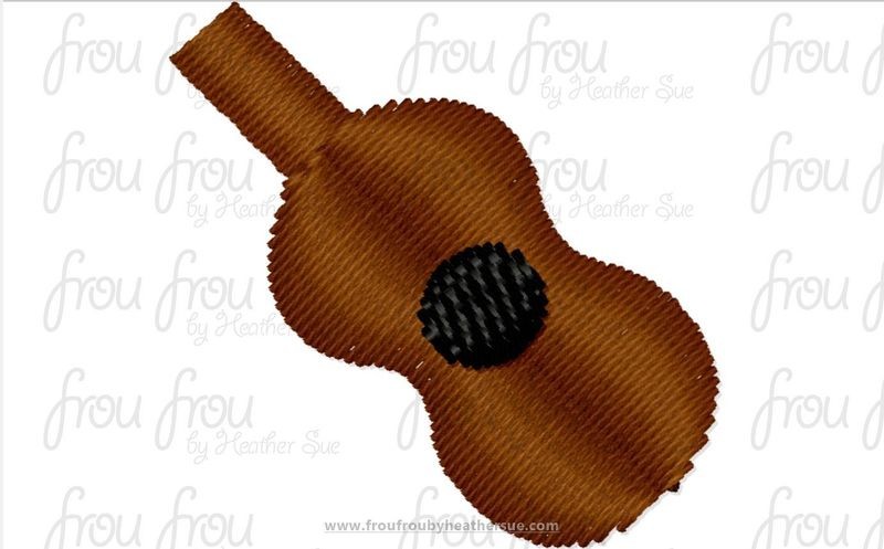 Ukelele Tiny Machine Embroidery Design Multiple Sizes 1/2"-2"