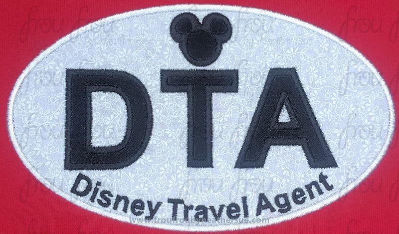 DTA Dis Travel Agent Mister Mouse Head In Oval TWO Versions Theme Park Machine Applique Embroidery Design, Multiple Sizes including 1.5&quot;-16&quot;