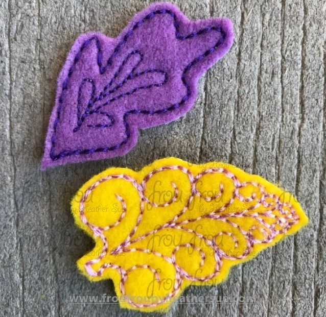 Clippie Mad Tea Cup Ride Leaves Two Design Set Machine Embroidery In The Hoop Project 1.5, 2 , 3, and 4 inch