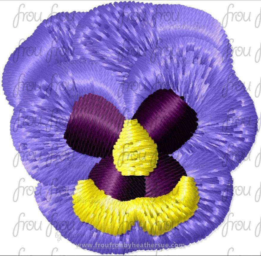 Violet Tiny Machine Embroidery Design Multiple Sizes 1/2&quot;-2&quot;