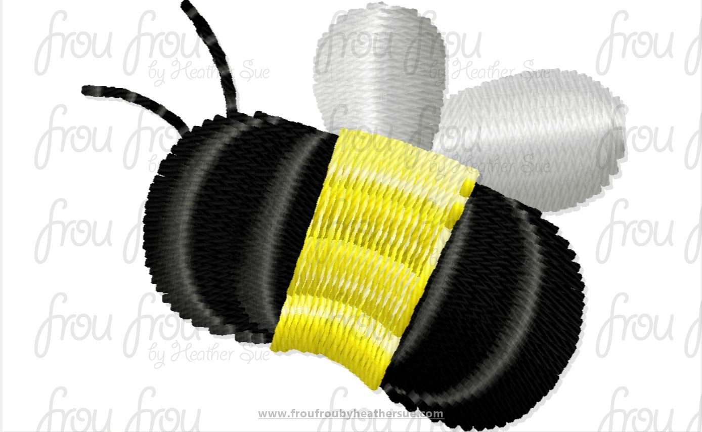 Bumblebee Tiny Machine Embroidery Design Multiple Sizes 1/2&quot;-2&quot;