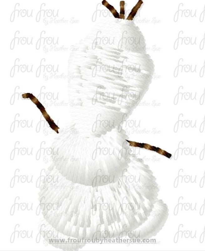 Oolaf Snowman tiny Machine Embroidery Design Multiple Sizes 1/2"-2"