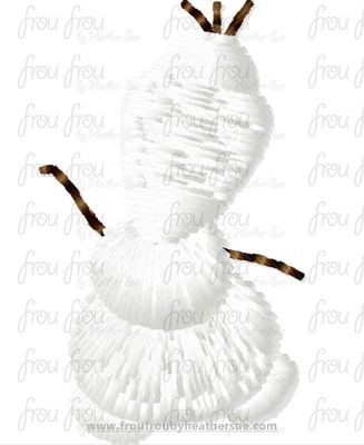 Oolaf Snowman tiny Machine Embroidery Design Multiple Sizes 1/2